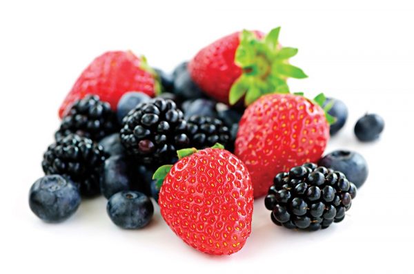 frutos vermelhos em Inglês